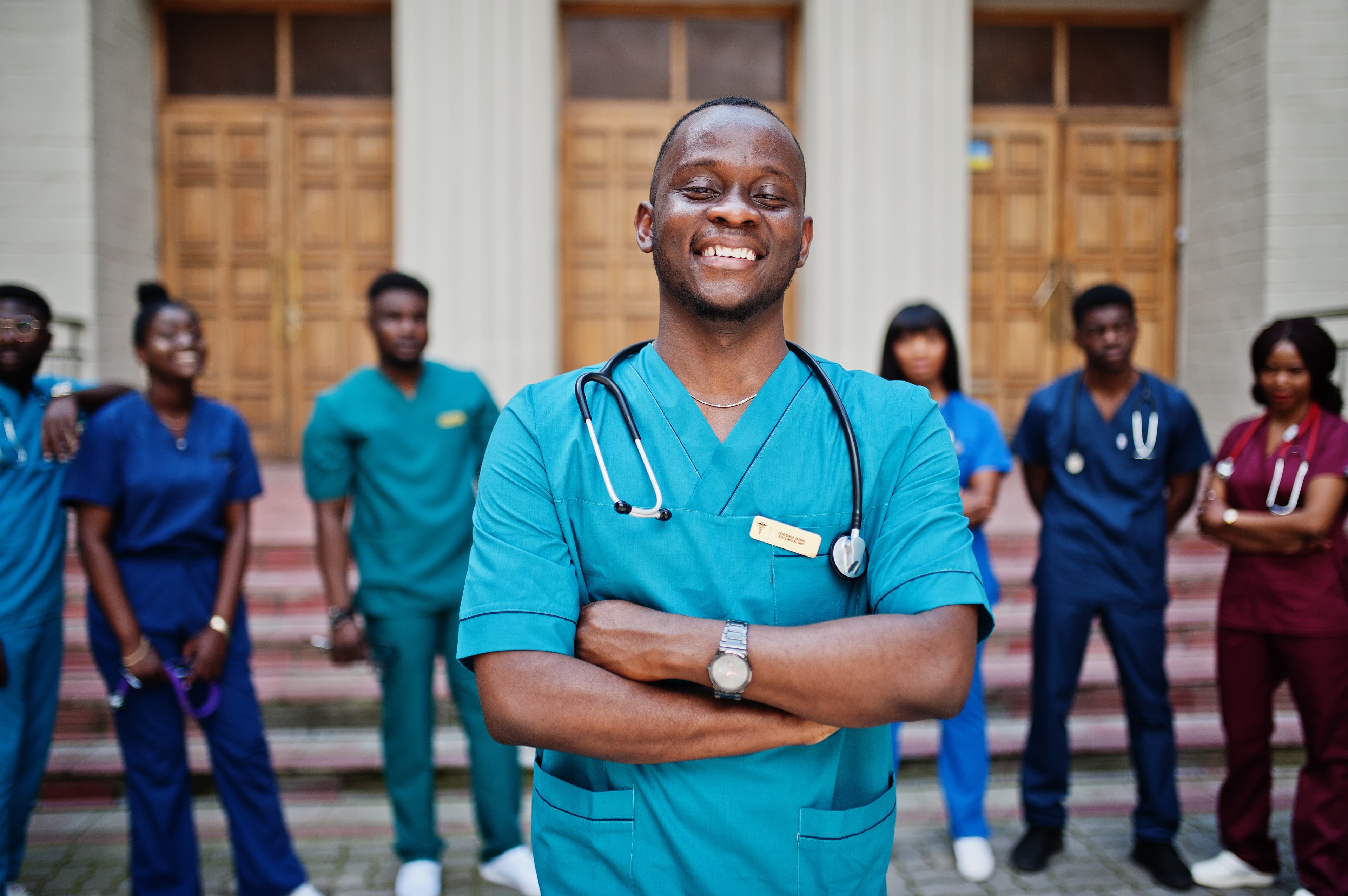 Group of African medical professionals